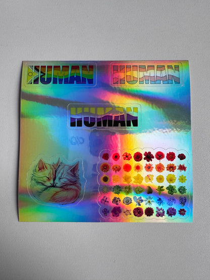 HUMAN sticker sheet holographic