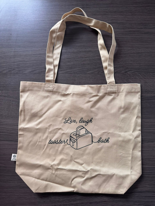 Live Laugh Toaster Bath Tote Bag (BOBI)
